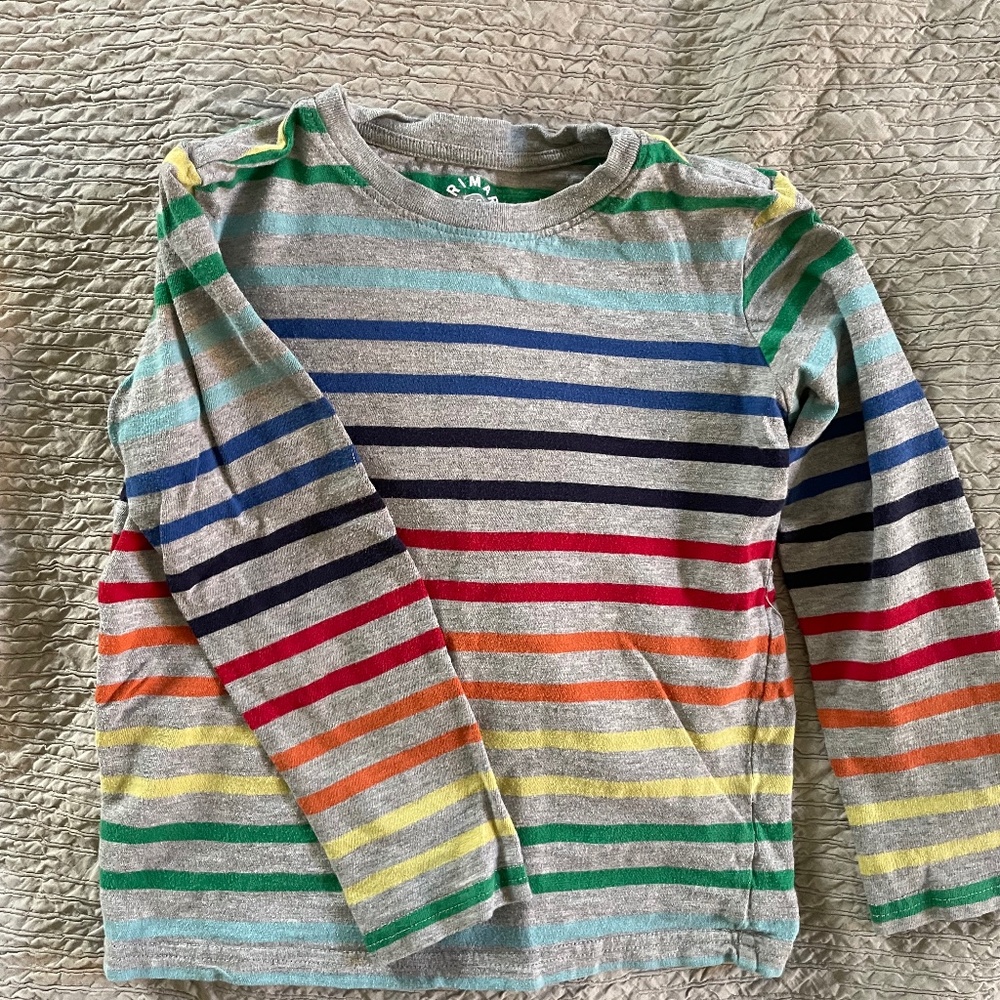 Primary Rainbow striped long sleeve t-shirt